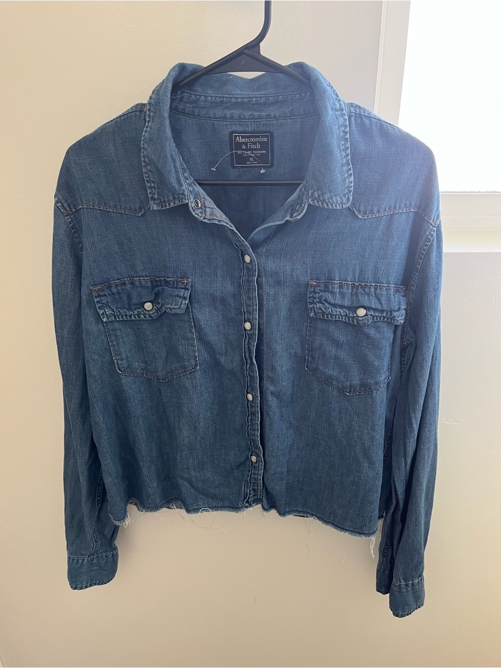 Abercrombie & Fitch Blue Denim Button-Down Shirt
